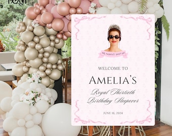 Princess Diaries Birthday Welcome Sign, Genovia, Sleepover, Event Welcome Board, Slumber Party, Birthday Sign, Digital Template