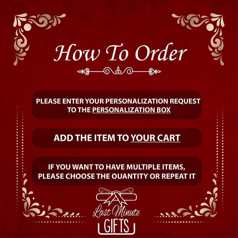 a red gift card with the words how to order