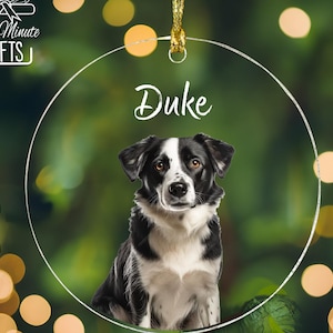 Personalized Pet Photo Ornament: Custom Acrylic Dog Christmas Decoration