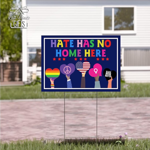 Hate Has No Home Here Yard Sign, Feminist Madam President Yard,Women's Right Is Human Rights Gift For Human Rights Supporter Sign, Feminist