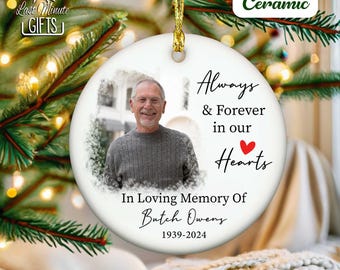 Kundenspezifisches Foto-Memorial Ornament: Papa Erinnerung Keramik Ornament