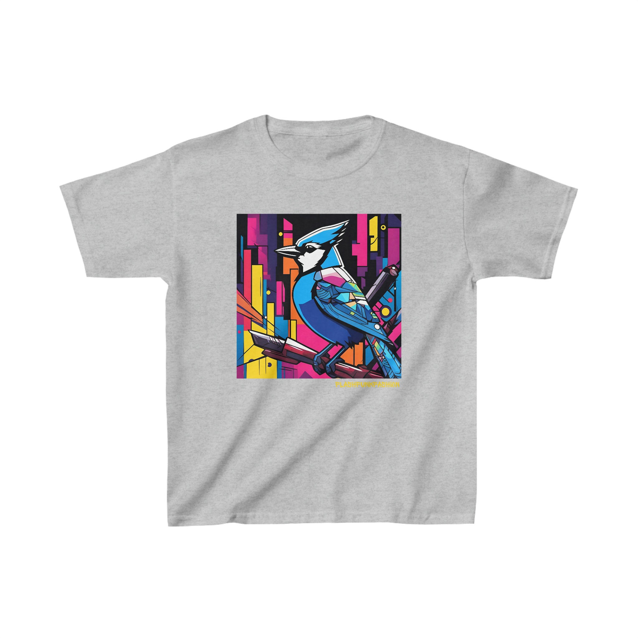 Colorful Blue Jay Kids Youth Boys Girls Heavy Cotton T-shirt