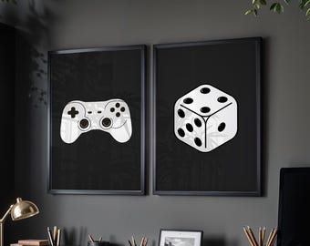 Minimalist Video Game Controller Print: Retro Gamer Room Decor (Digital Download)