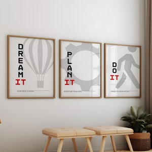 Motivational Office Art Prints: Modern Inspirational Decor (Digital Download)