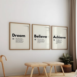 Motivational Wall Art Set3 - Office Home Decor, Printable Bedroom Poster, Inspirational Office Art