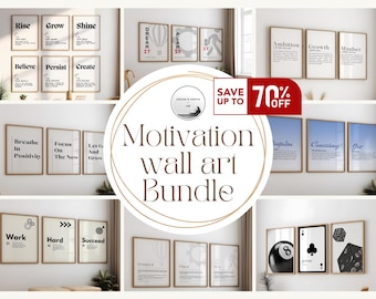 Motivational Quote Prints: Neutral Typography Wall Art Set (Digital Download)