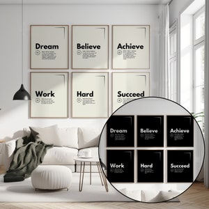 Motivational Quote Prints: Modern Office Decor Set (Digital Download)