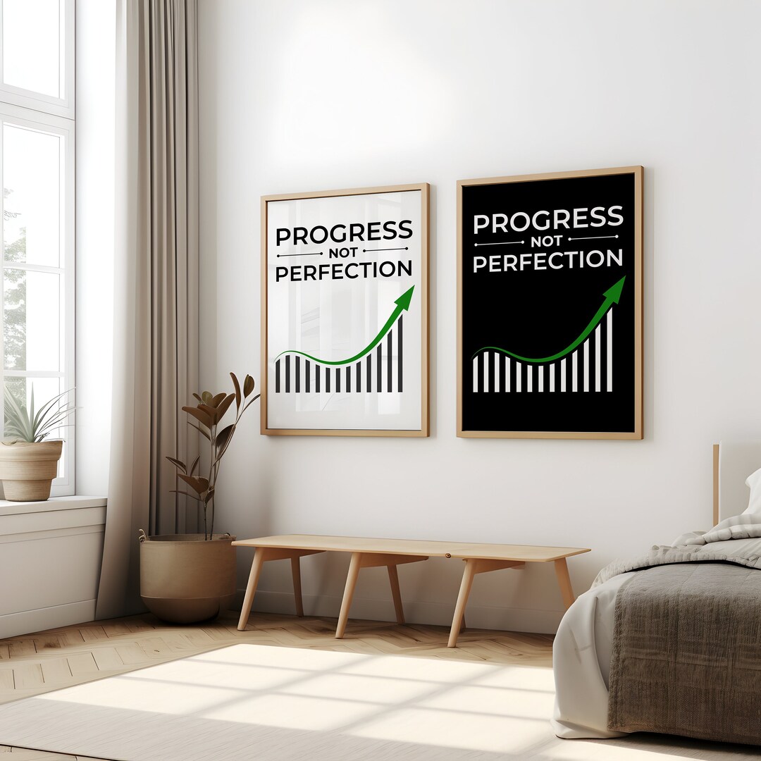 Progress Not Perfection Office Wall Art Motivational Poster Printable ...