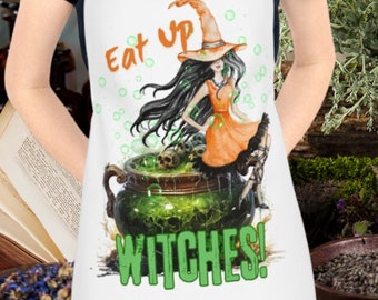 Eat Up Witches Apron: Scary Halloween Kitchen Apron