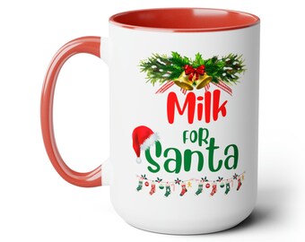 Santa's Milk Christmas Mug: Magic Believe Mug Art Gift - Etsy