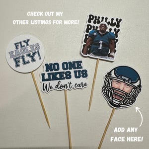 Philadelphia Eagles Customized Photo Head Football Cupcake Toppers ...