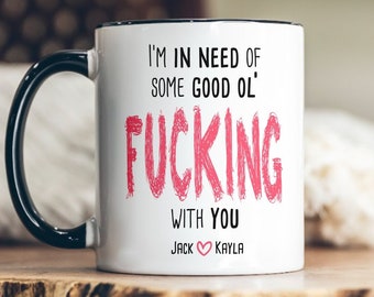 Freches Valentinstagsgeschenk, schmutzige anpassbare Tasse für ihn, für sie, benutzerdefinierte Namens-Becher für schmutzigen Ehemann, Frau, Freundin, Freund
