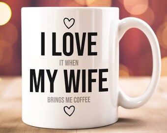 Benutzerdefinierte Valentinstag Geschenk, lustige Ehemann Frau Tasse, einzigartiges benutzerdefinierte Kaffee-Liebhaber-Geschenk für ihn, für sie, Jahrestag, Valentinstag, Unisex