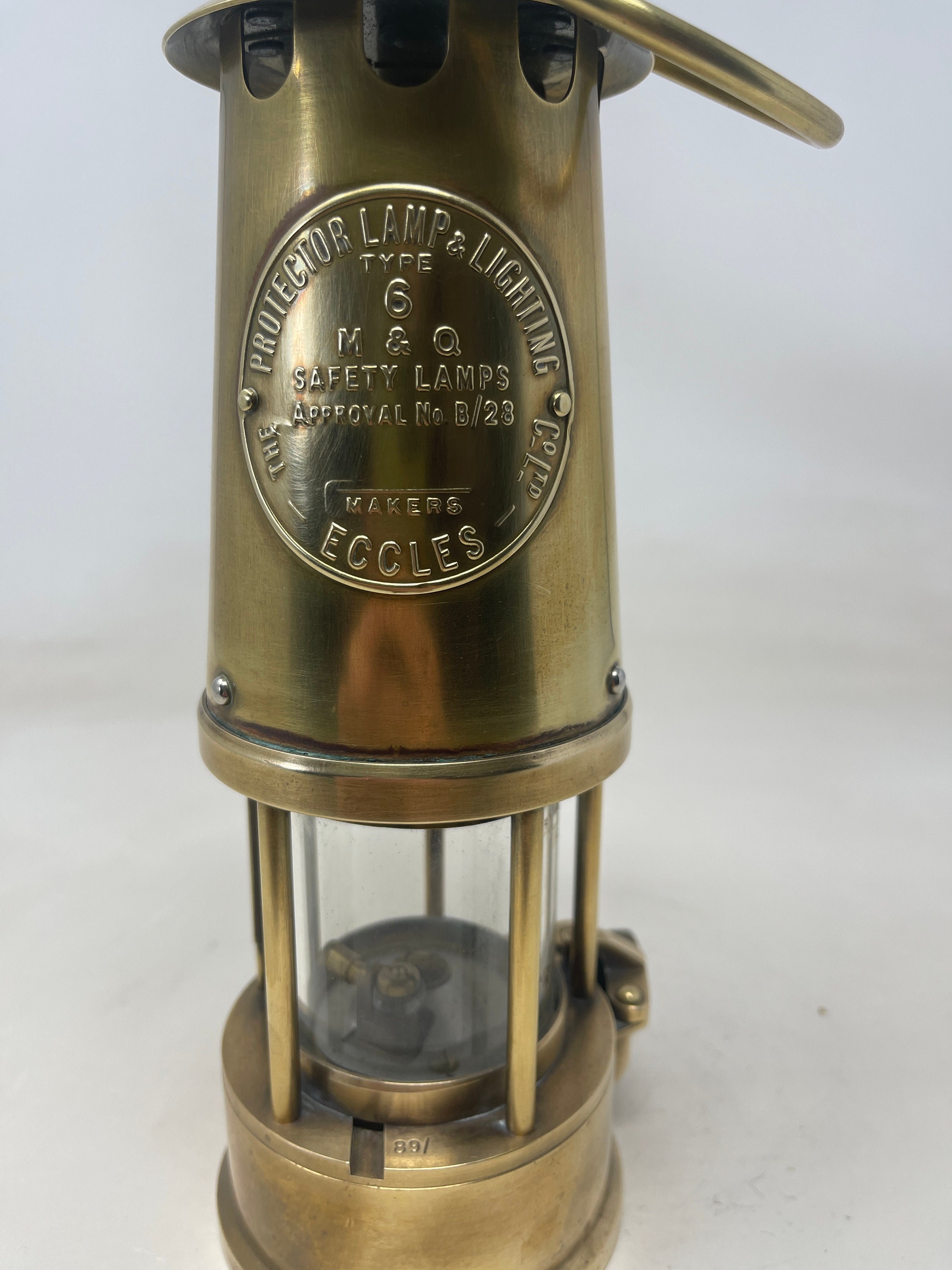 Protector Lamp & Lighting CO. Brass Miners Lamp Lantern TYPE 6 ECCLES Rare  Light