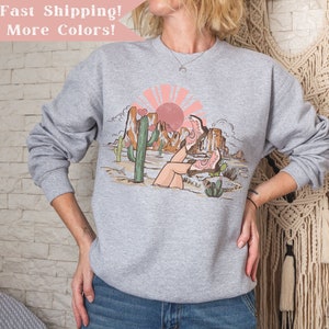 Western Desert Cowgirl Sweatshirt Western Lifestyle Gift Cowgirl Sweatshirt Horse Girl Crewneck Western Apparel Gift for Western Girl Gifts