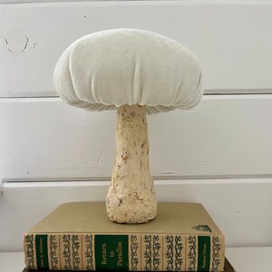 Botanical Paper Mache Mushroom White Capped