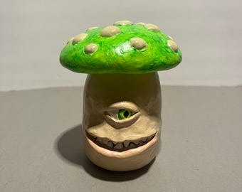 Handcrafted Glow-in-the-Dark Mushroom Jar: Airtight Stash Box