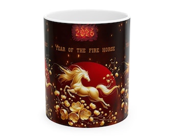 Year of the Fire Horse Mug | 2026 Lunar New Year Ceramic Coffee Cup