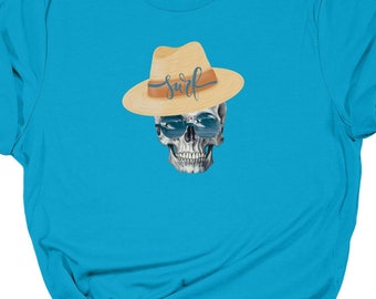Surf Shirt, Skeleton Surf Shirt, Ocean Shirt, Surfing Shirt, Outdoor Shirt, Beach Shirt