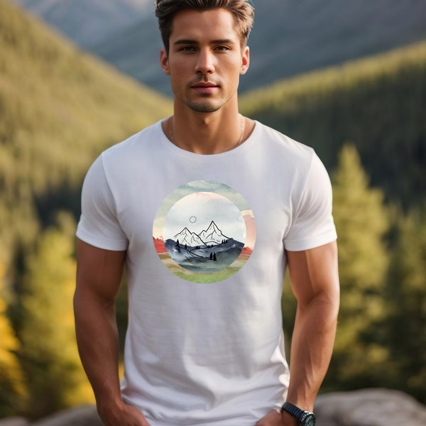 Mountain Colors Shirt, Mountain Shirt, Ombre Color Mountain Shirt, Mountain and Sky Shirt, Outdoor Shirt, Adventure Shirt, Wander Shirt