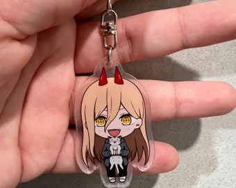 Power! Chainsaw Man Anime Anime Acrylic Chibi Character Keychain Charm