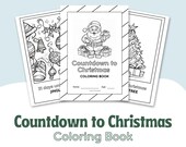 Countdown to Christmas Coloring Pages, 26 Kid's Coloring Pages, Printable Coloring Book, Kid's Christmas Crafts, Advent Calendar, DIGITAL