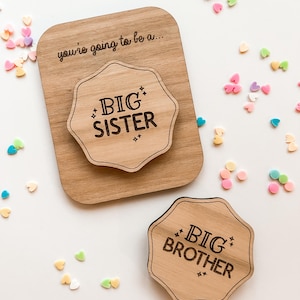 Tarjeta con insignia de Gran Hermano/Gran Hermana/tarjetas y regalos de anuncio de hermanos