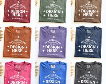 Pack Mockups Comfort Colors 1717 | Flat Lay Shirt Mockup | 36 Colors CC1717 | Vintage Washed Tee Mockup | Digital Download