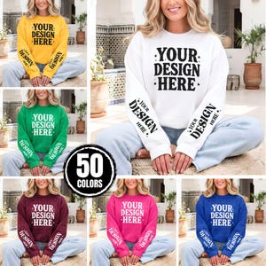 Gildan 18000 Sleeve Mockup Bundle | G180 Sweatshirt Sleeve Mock-up Bundle | Gildan 18000 White | Minimal Simple Gildan 180 Arm Sleeve Mockup