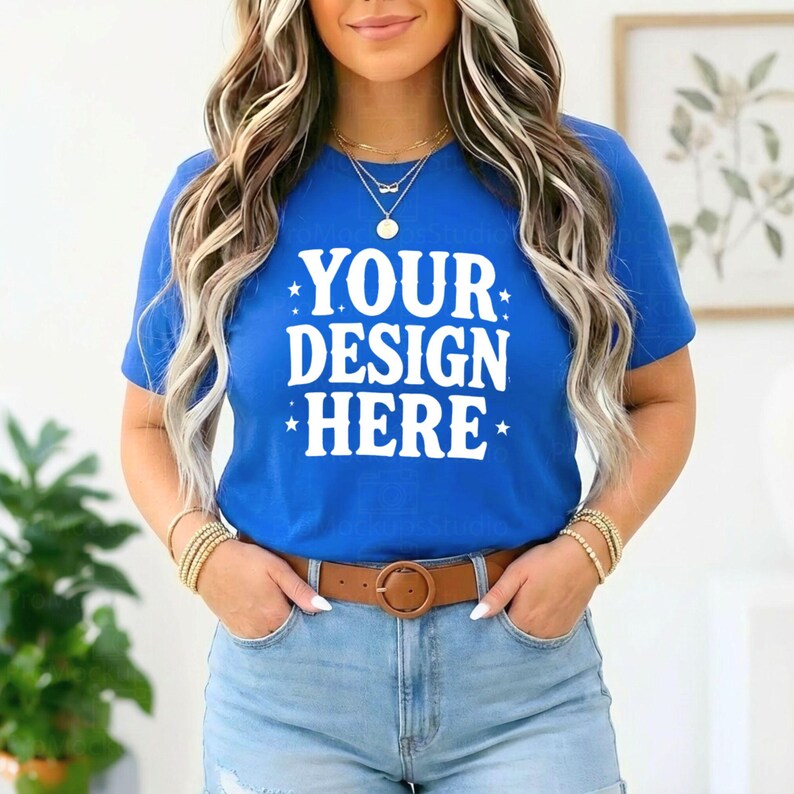 Bella Canvas 3001 Mockup | 25 Colors | Gold Navy Mauve Peach Mint | Unisex T-Shirt Mockup | Front View | High-Quality Tee Mockup image 6
