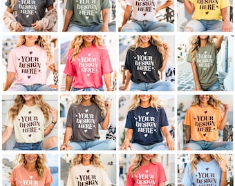 Bella Canvas 3001 Shirt Mockup Bundle | BC Group Oversized T-shirts Mockups | 3001 Model Mockup Bundle | Cozy Boho Bella | Canvas Mock Ups