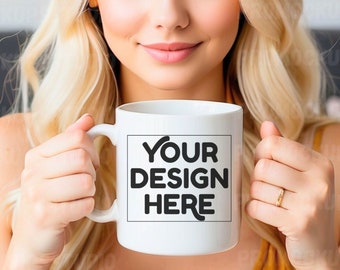 11 oz Mug Mockup | Two Mug Mockup | White Mug Mockup | Mug Mockup JPG | Mug Digital File