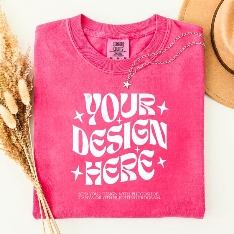 Comfort Colors Mockup Pack 1717 | +40 Colors | Oversized T-Shirt Mockups + BONUS Size Guide Video | Boho Aesthetic image 7