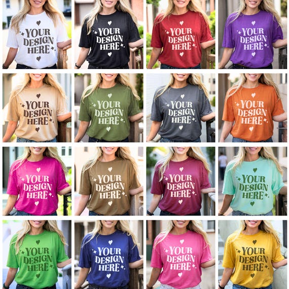 35+ Colors Bella Canvas 3001 Mockups, TShirt Mockup Bundle, 3001 Bella Canvas Bundle, POD Mockup, Best Print on Demand T-Shirt Mockup Bundle