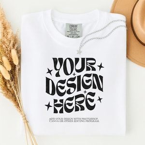 Comfort Colors Mockup Pack 1717 | +40 Colors | Oversized T-Shirt Mockups + BONUS Size Guide Video | Boho Aesthetic image 3