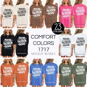 Comfort Colors 1717 Mockup Bundle | Real Model T-Shirt Mockup | Garment Dyed Shirt Mockup | Etsy Seller Mockup | Front & Back Apparel Mockup
