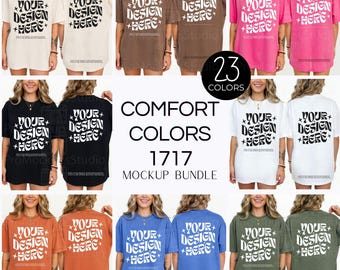 Comfort Colors 1717 Mockup Bundle | Real Model T-Shirt Mockup | Garment Dyed Shirt Mockup | Etsy Seller Mockup | Front & Back Apparel Mockup