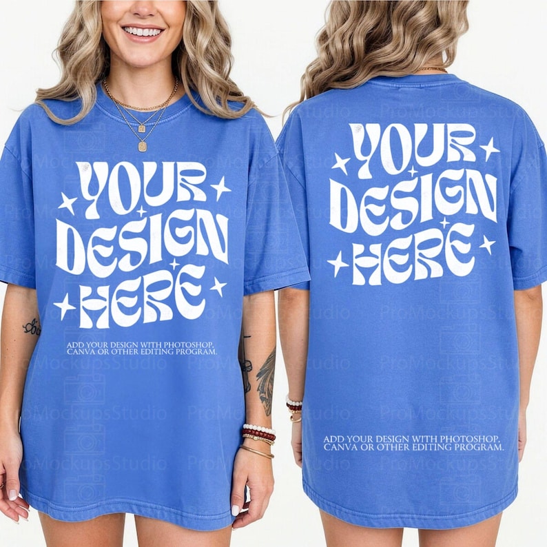 Comfort Colors 1717 Mockup Bundle | Real Model T-Shirt Mockup | Garment Dyed Shirt Mockup | Etsy Seller Mockup | Front & Back Apparel Mockup image 3
