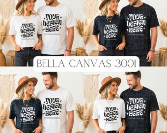 Bella Canvas 3001 T-Shirt Mockup Bundle | Rear view | Front and Back Mockups, Whole Section Set, Lifestyle Mockups, Trendy Shirt Mockups