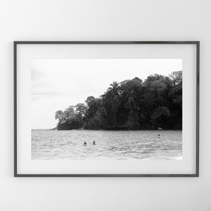 Costa Rica-strand, waterfotografie, La Playa, afdrukbare muurkunst, zwart-witfoto, landschapsfoto, digitale download, Puerto Viejo