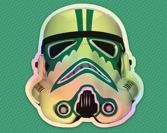 Luchador Storm Troopers - Holographic Sticker - WHITE