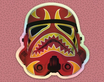 Luchador Storm Troopers - Holographic Sticker - RED