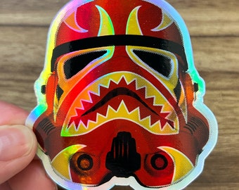 Luchador Storm Troopers - Holographic Sticker - RED