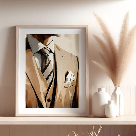 Classic Suit Art for The Stylish Gentleman Luxury Menswear Artwork Understated Class Decor Downloadable Print, Timeless Fashion Statement