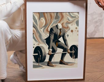The Fit Gentleman Deadlift in Style Art for the Fit and Stylish Lift Like a Boss Wall Art For Him Man's Office Gym Art for Personal Trainers