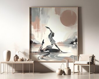 Yoga Flow Abstract Art Mindful Movement Decor Wellness Printable Download Wall Art for Studio Artwork for Meditation and Health Tranquility