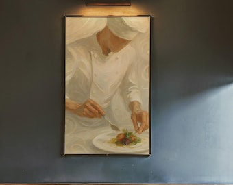 Elegant Chef Wall Art, Culinary Masterpiece Print, Gourmet Kitchen & Restaurant Decor, Printable Download, High Resolution Poster