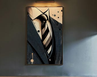 Abstrakte Kunst für stilvolle Gentlemen, abstraktes Kunstwerk für stilvolle Männer Maßgeschneiderte zeitlose Eleganz edle Wandkunst zum Ausdrucken