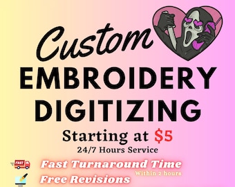 Custom Embroidery Digitizing, Logo Digitizing, Embroidery Digitizing Service, Image Digitizing Embroidery, Custom Digitize, Custom Patch