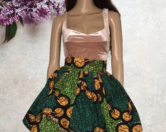 Jupe africaine - jupe wax - jupe bohème - jupe pagne- jupe femme - jupe wax - jupe wax pour femme - Jupe ethnique - bohème- verte - vert